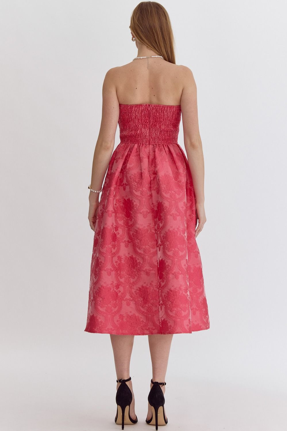 Hot Pink Tapestry Midi Dress