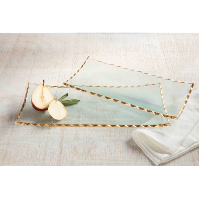 Gold Edge Glass Tray By Mud Pie