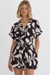 Laurel Black And White Abstract Romper