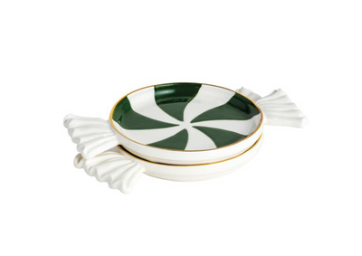 Green Candy Tidbit Plates