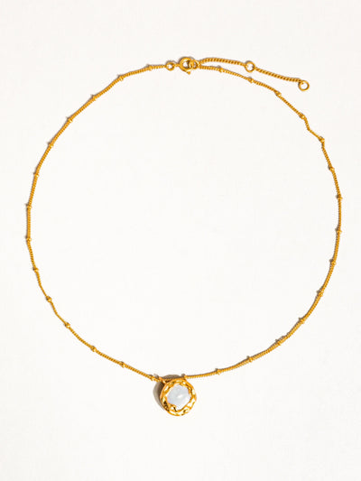 Lydia 18k Vintage Gold Pearl Necklace