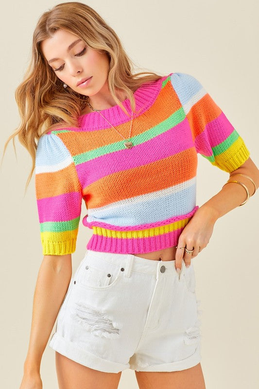 Color Me Cute Color Block Sweater