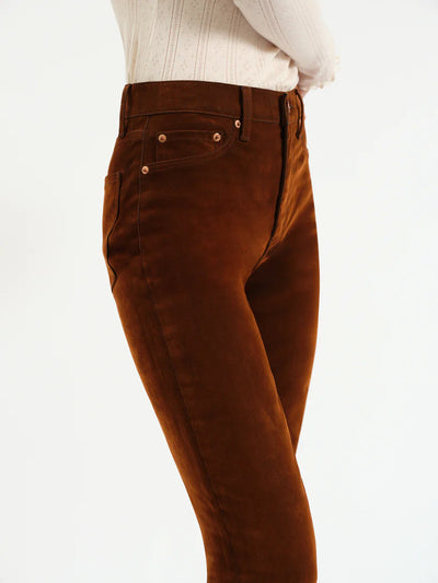Smarty Pants High Rise Slim Straight Pant- Cognac