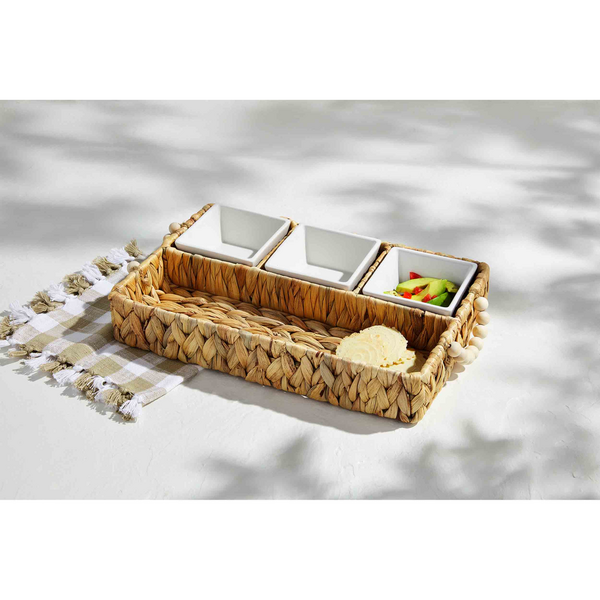 Woven Tray and Dip Set By Mud Pie