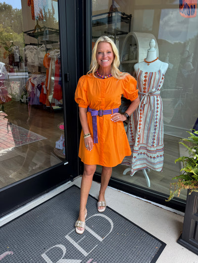 Nyla Orange and Purple Dress