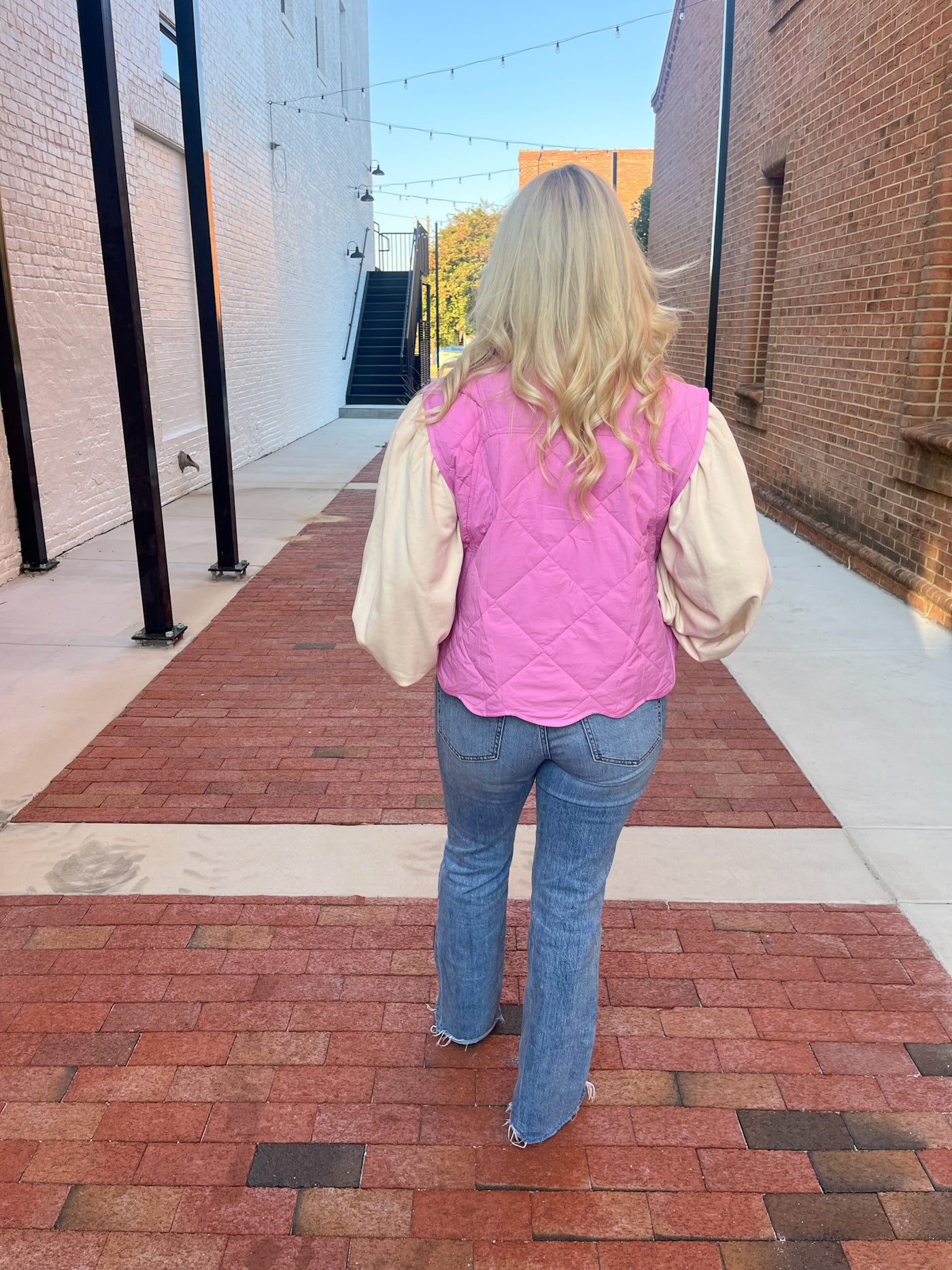 Scalloped Hem Quilted Vest