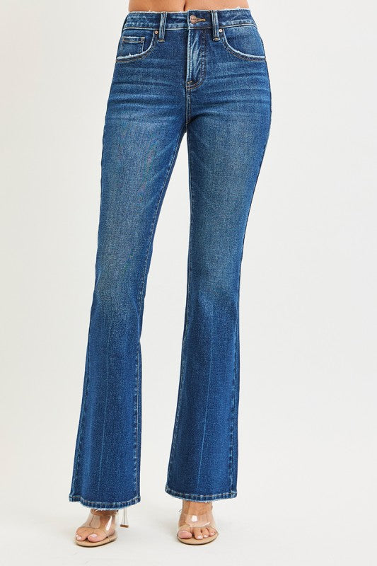 High Rise 4 Way Stretch Flare Denim