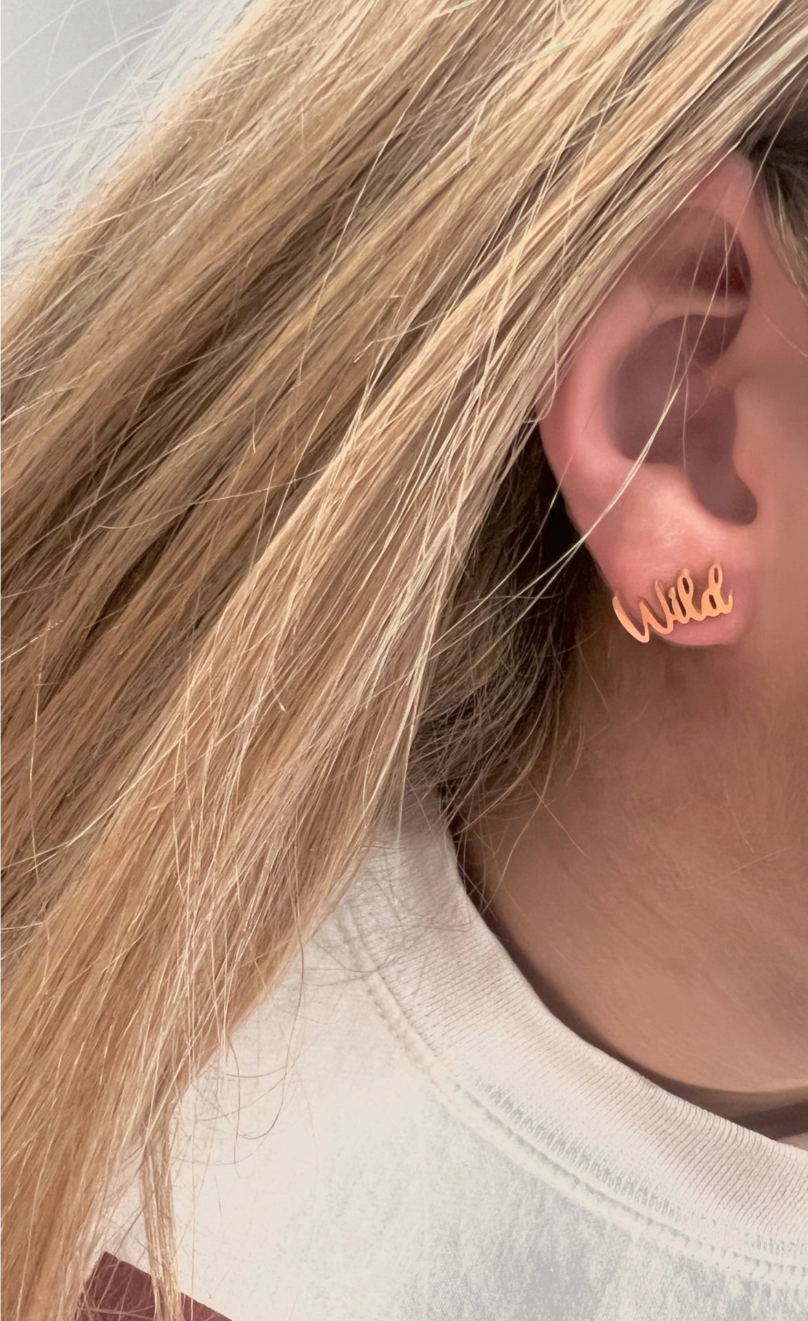 Double Name Team Earrings