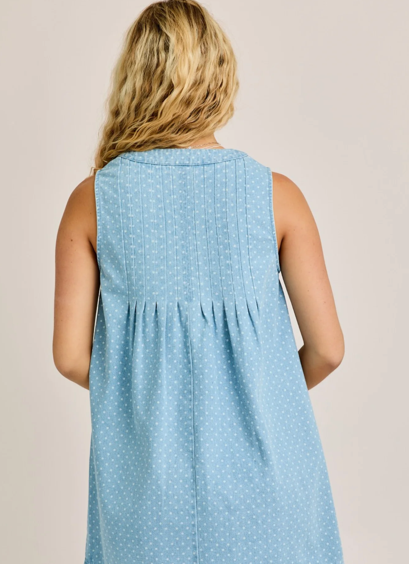 Polka Dot Denim Dress