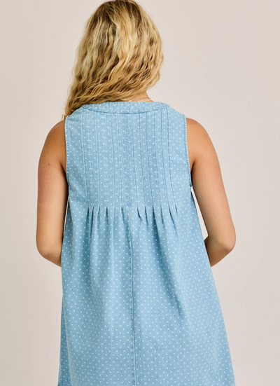 Polka Dot Denim Dress