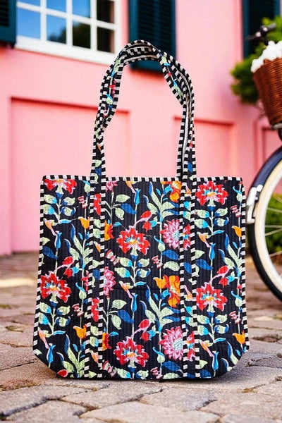 Nash Grey Floral Print Tote Bag