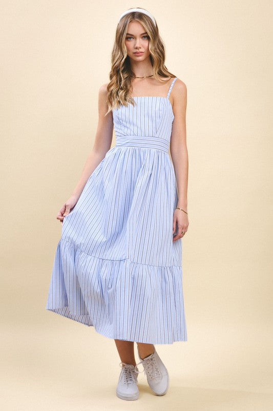 Summer Striped Midi Dress