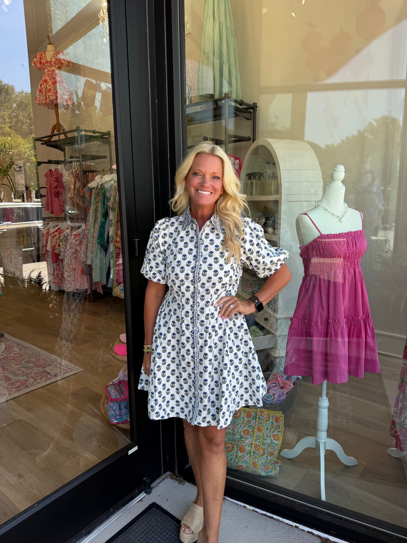Rory Floral Foulard Navy Dress