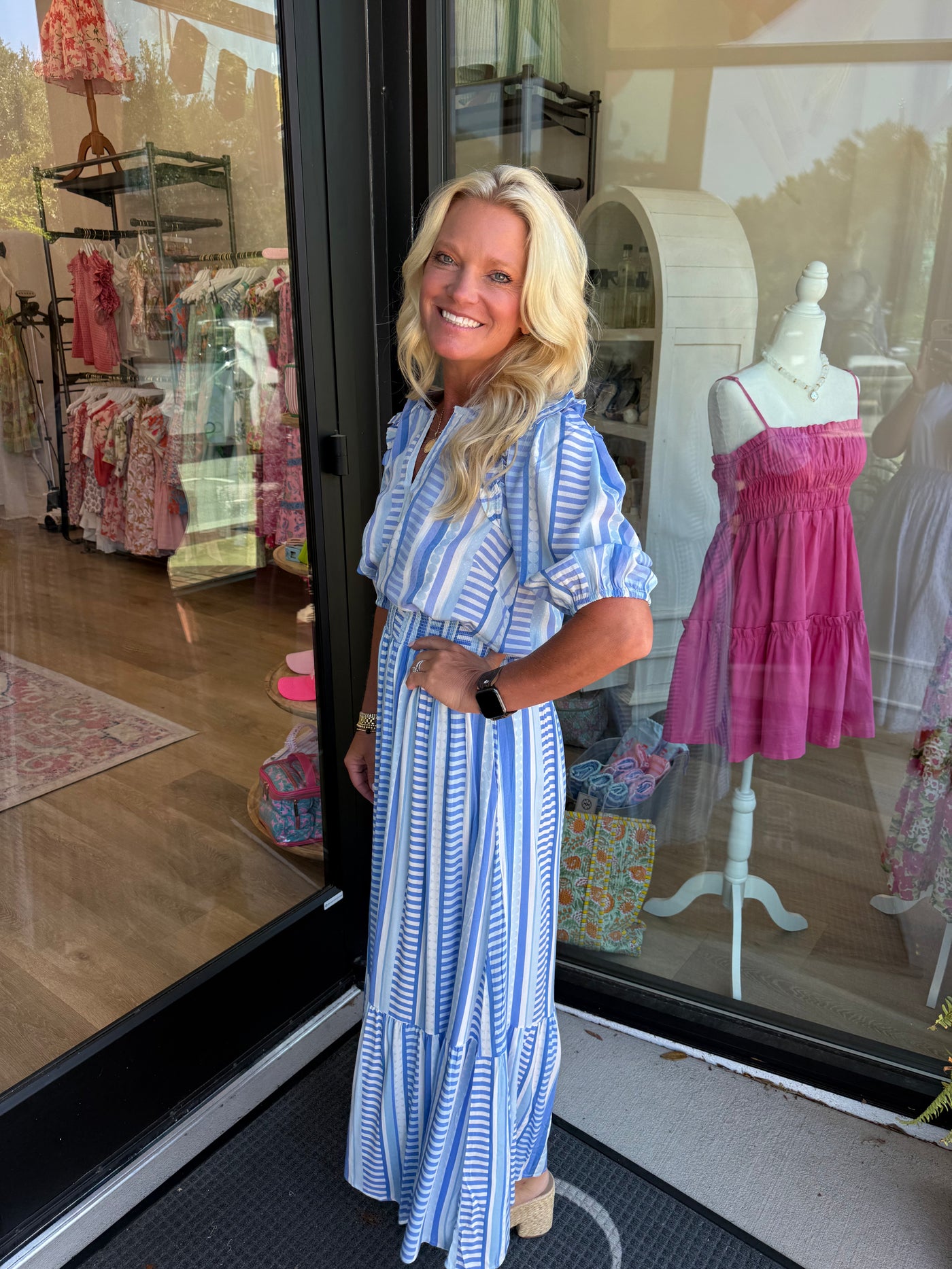 Skylar Simply Striped Blue Top