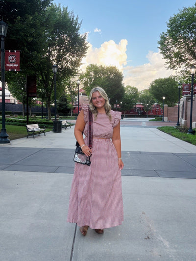 Garnet Gingham Maxi Skirt Set