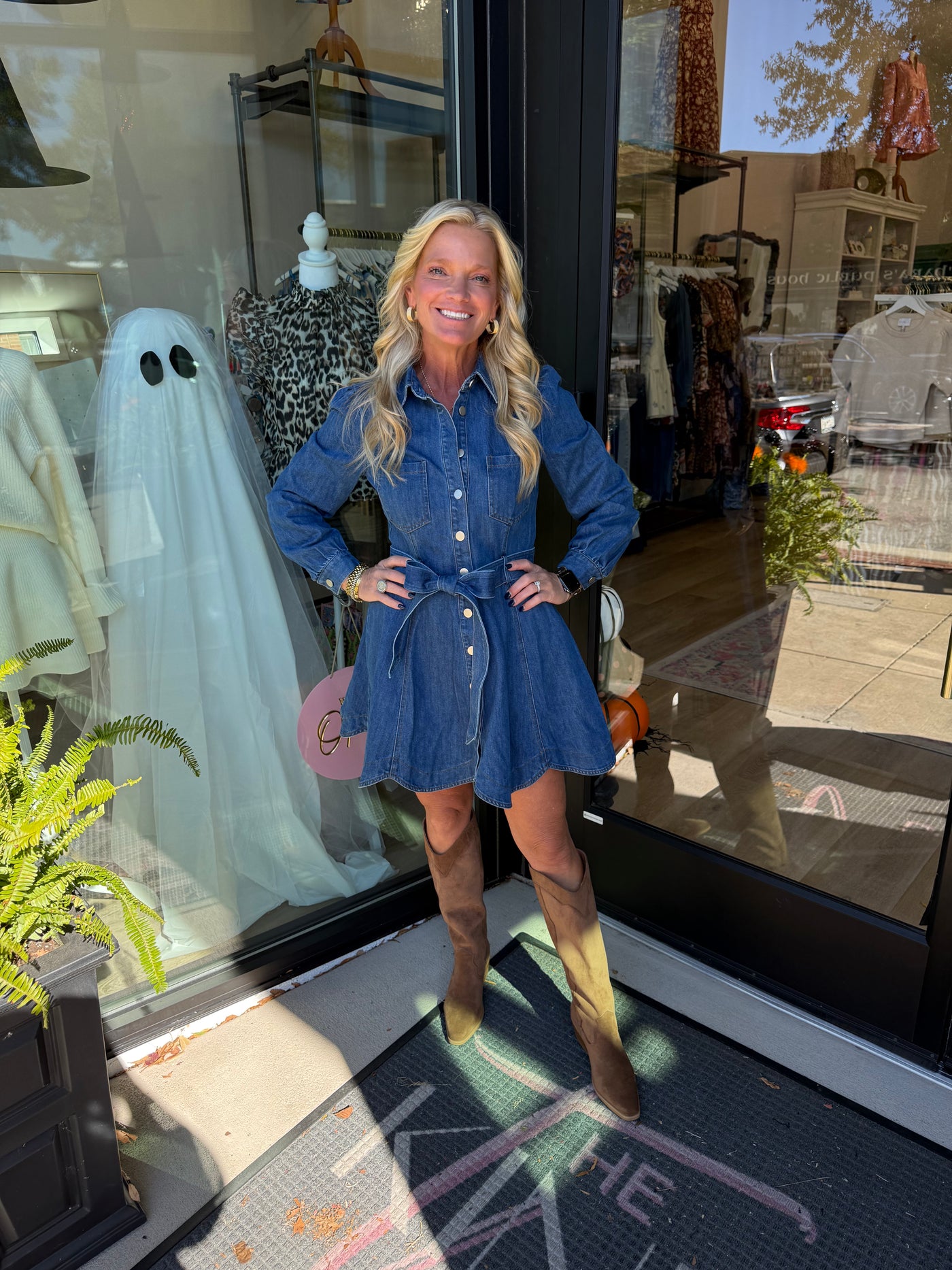 Scallop Hem Denim Dress