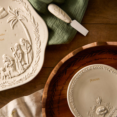 Christmas Journey Ceramic Nativity Serving Platter 18" x 12"