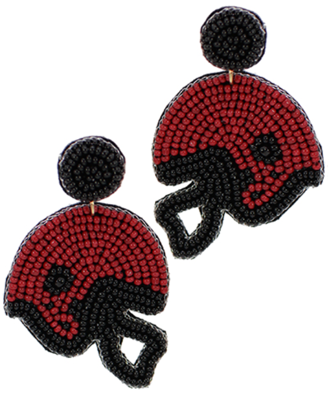 Carolina Helmet Beaded Earrings