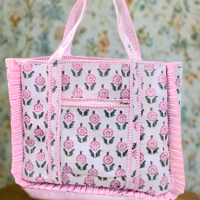 Nash Grey Floral Print Tote Bag