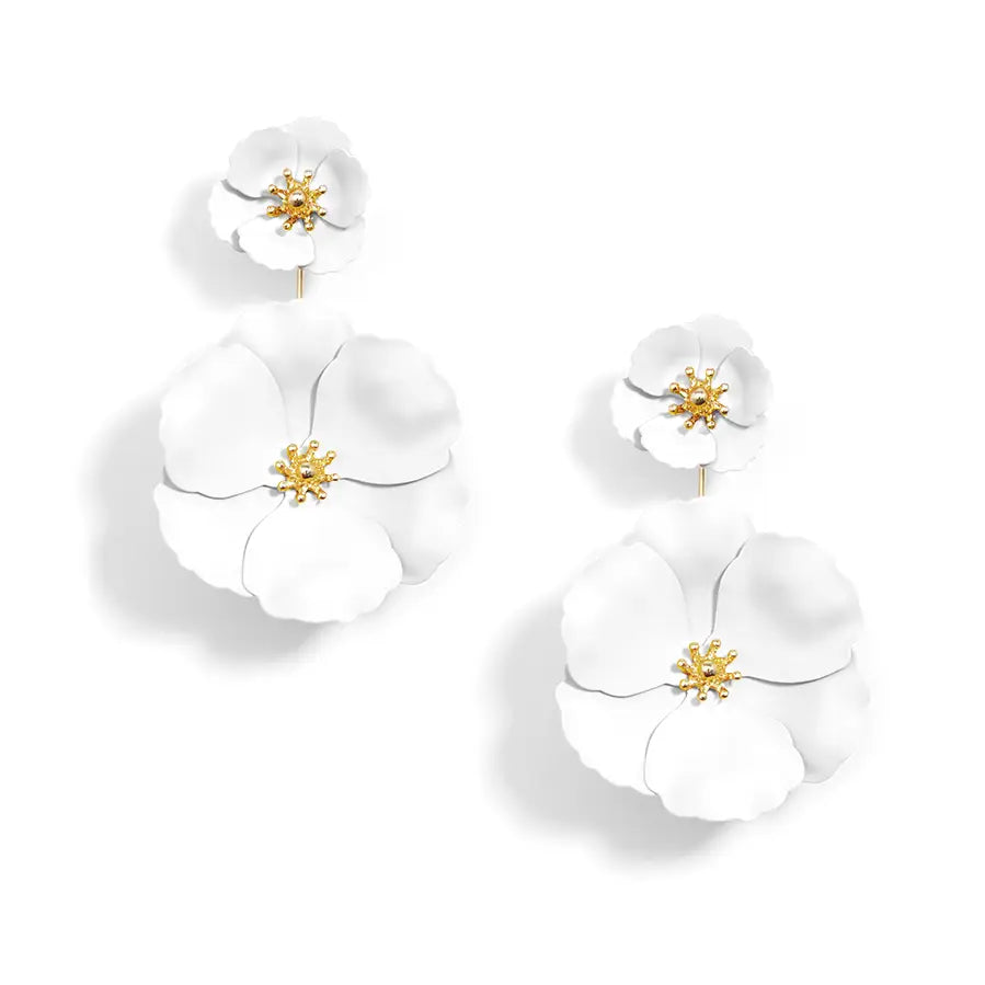 Double Flower Drop Earring