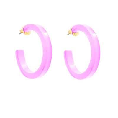 Medium Resin Hoop Earrings