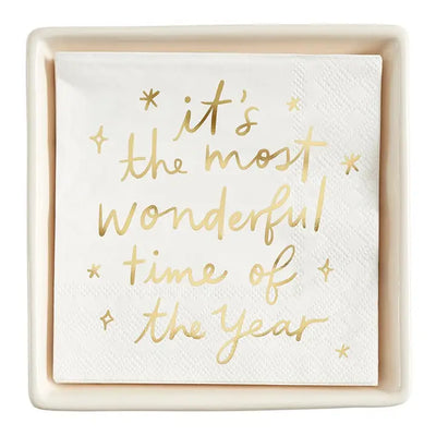 Ceramic Napkin Tray and Napkins