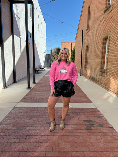 Pink Christmas Car Sweater