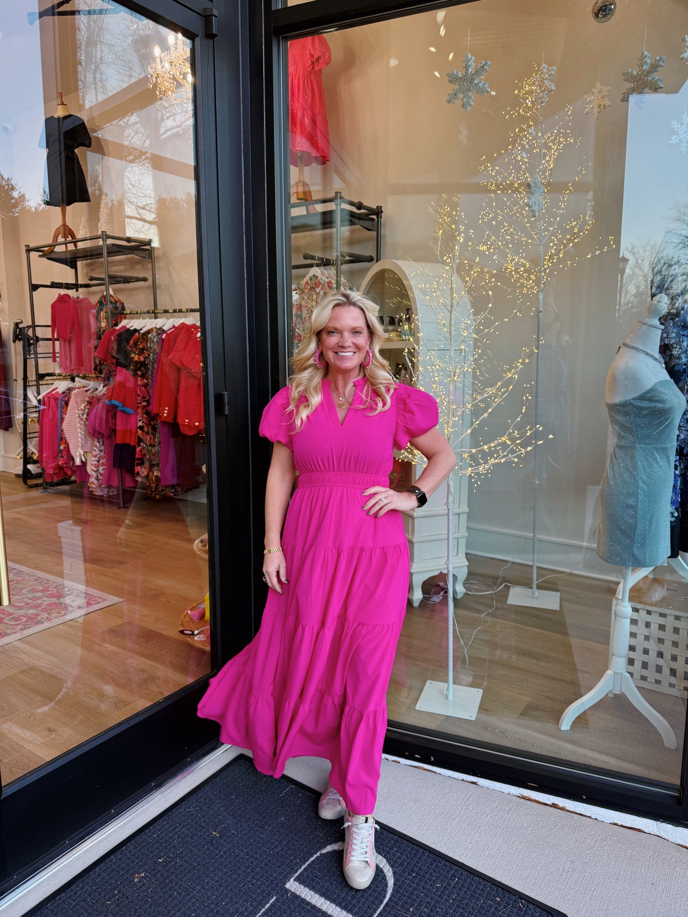 Magenta Tiered Maxi Dress