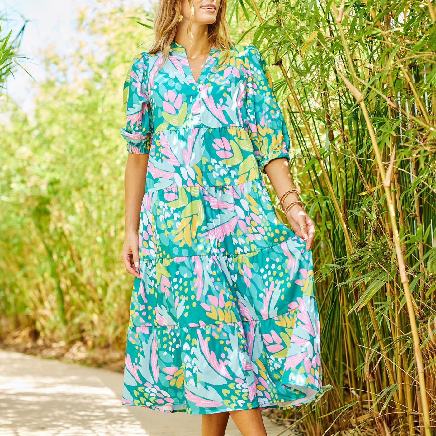 Cameron Dress- Aloha Green