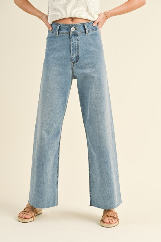 Medium Wash Wide Leg Denim