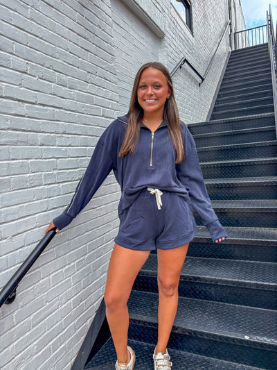 Navy Piped Detail Comfy Set