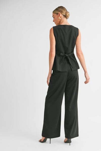 Black Tailored Vest and Pants Set