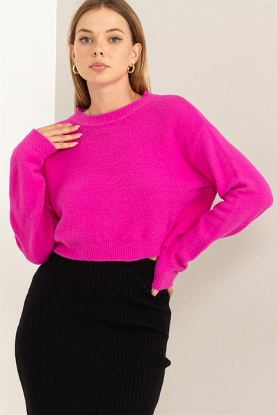 True Colors Sweater- Fuchsia