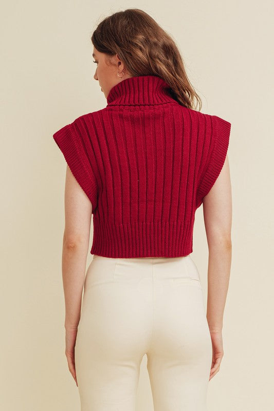 Sleeveless Sweater Vest- Garnet