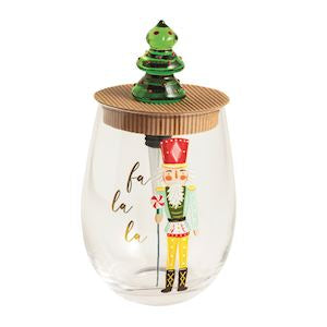 Nutcracker Wine Glass and Stopper Set