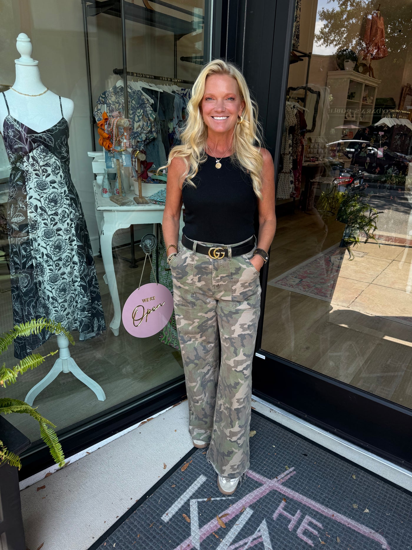 Far Out High Rise Wide Leg Pant- Hideaway