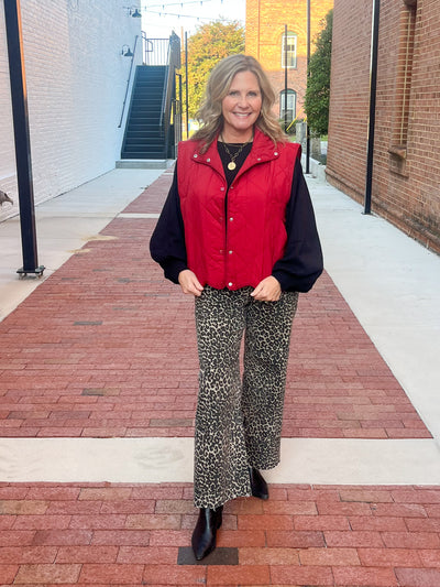 Scalloped Hem Quilted Vest