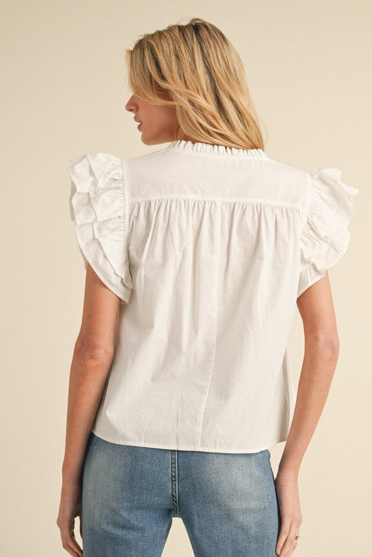 Double Ruffle Sleeve Top