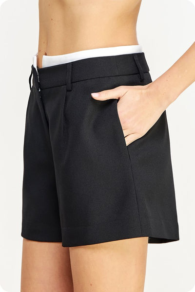 Contrast Trim Waist Band Shorts