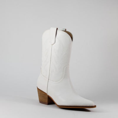 Tomi Low Cowgirl Boot- White