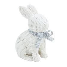 White Wicker Resin Bunny-Large