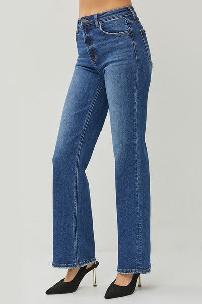 High Rise Straight Jeans by Risen-Dark