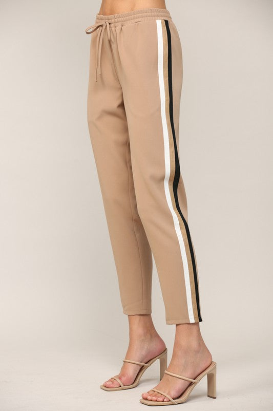 Contrast Tape Trim Pants