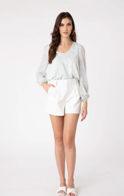 White Modern Tailored Shorts