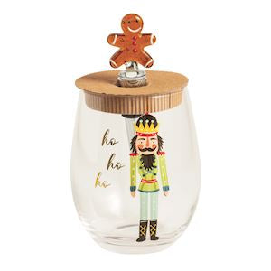 Nutcracker Wine Glass and Stopper Set