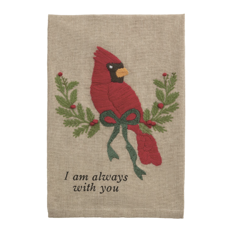 Cardinal Embroidered Towel