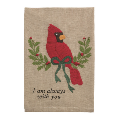 Cardinal Embroidered Towel