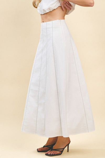 Contrast Stitch Maxi Skirt