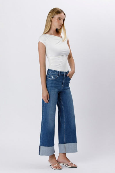 Wide Cuff High Rise Vervet Jeans