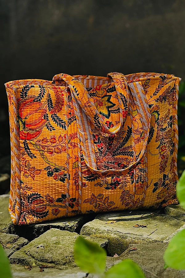 Floral Velvet Tote Bag by Nash Grey